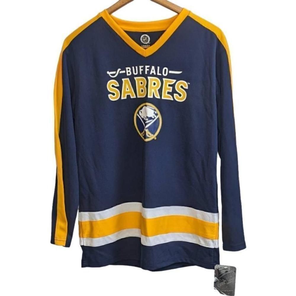NHL Jerseys Hockey Buffalo Sabres Long Sleeve Blue Size 14/16